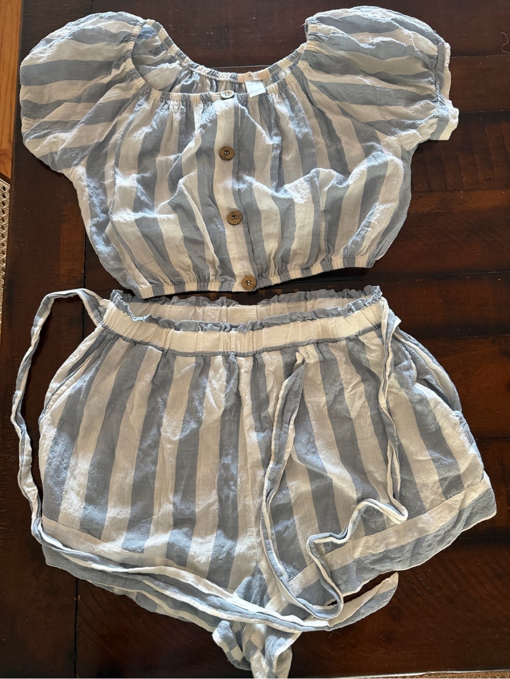 Eberjey Blue & White Striped Two-Piece Set